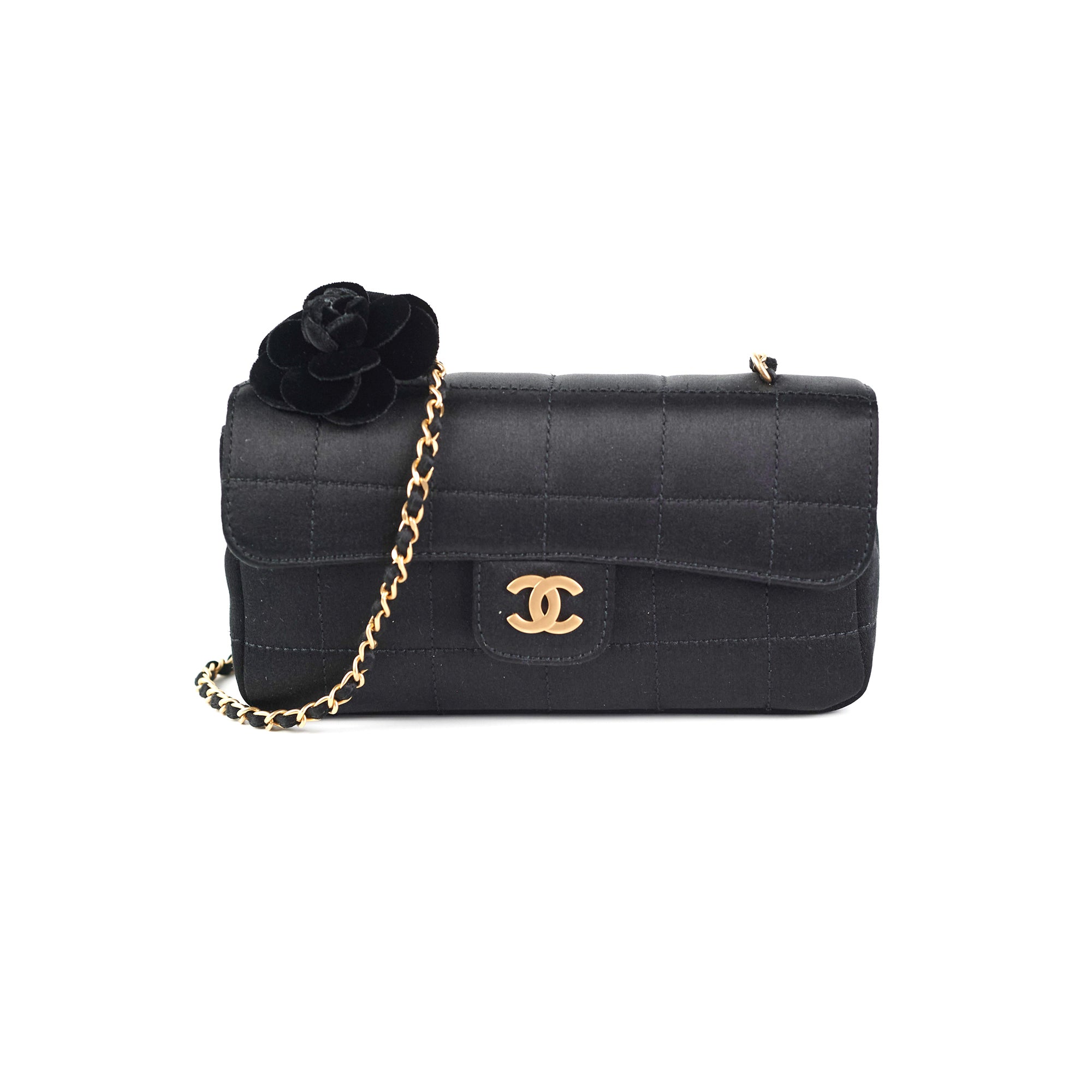 Chanel Vintage Extra Mini Satin Black THE PURSE AFFAIR