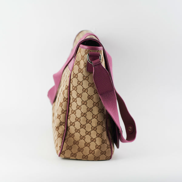 GUCCI Monogram Diaper Bag Pink 44118