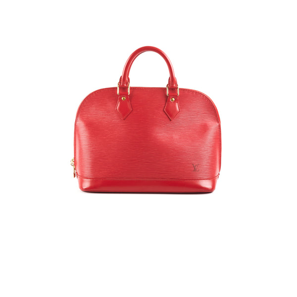 Louis Vuitton Red Epi Alma Hand Bag Satchel – eliterepeatny