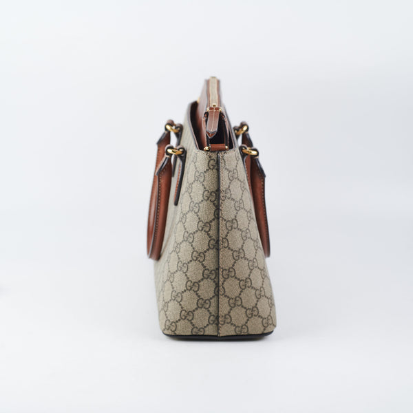 Gucci Small GG Supreme Bee Soft Tote - THE PURSE AFFAIR