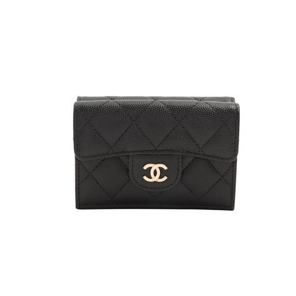 Chanel Pink Caviar Compact Wallet - THE PURSE AFFAIR