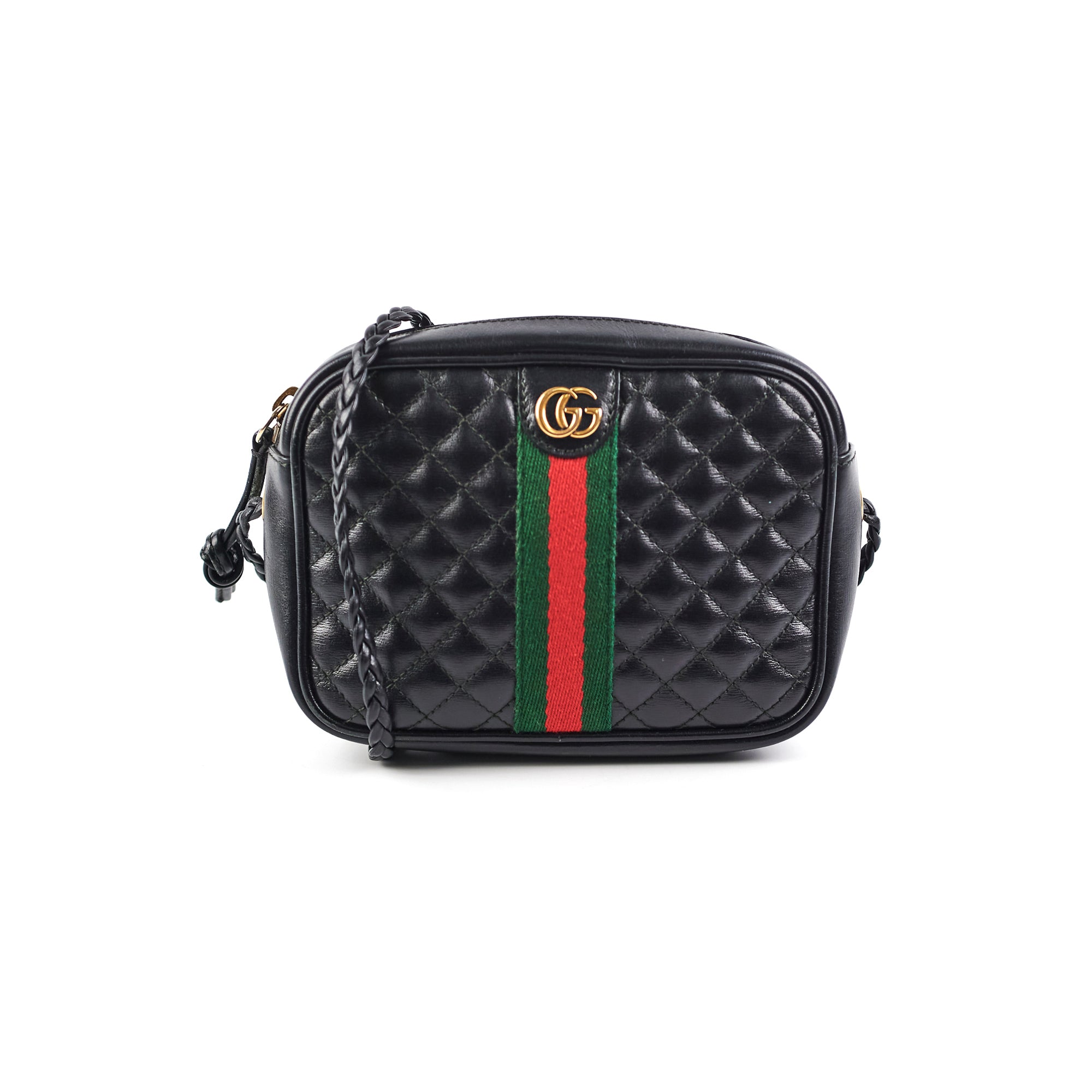 Gucci Trapuntata Black Quilted Shoulder Camera Bag THE PURSE AFFAIR