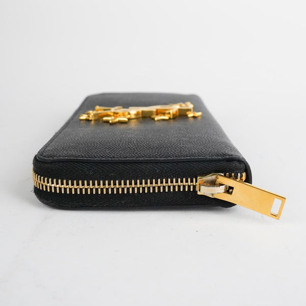 Saint Laurent Yellow Quilted Zip Monogramme Wallet – BlackSkinny