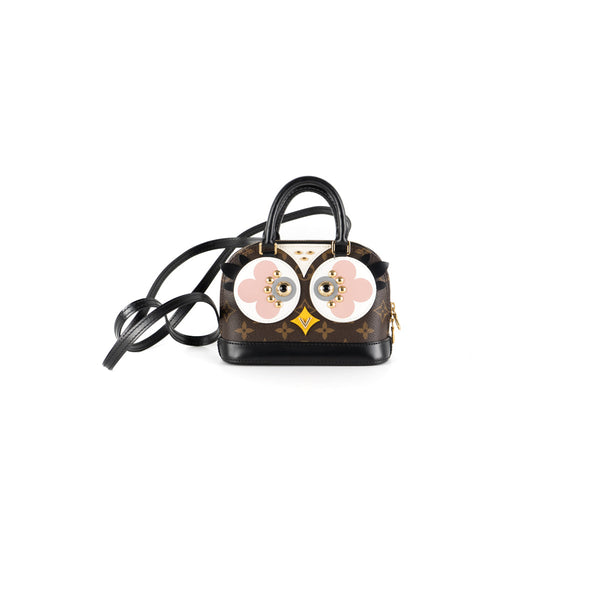 LOUIS VUITTON NANO ALMA OWL SHOULDER CROSSBODY BAG BLACK-DD5524 