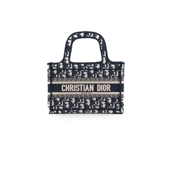 Christian Dior Large Navy Oblique Book Tote Bag - THE PURSE AFFAIR