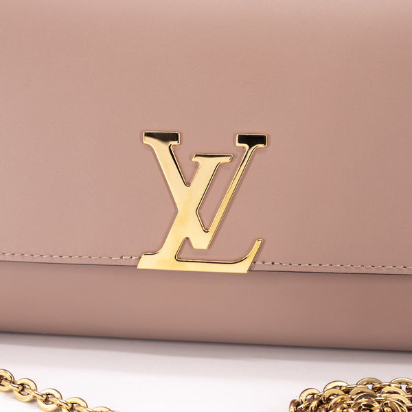 LOUIS VUITTON Patent Chain Louise MM Nude 1123086