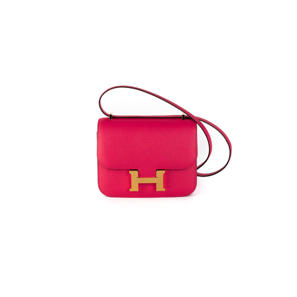 Hermes Constance 18 Rose Extreme Mini Bag Gold Hardware Epsom