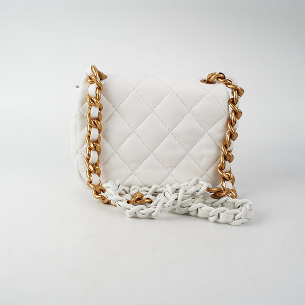 ITEM 10 - Chanel 22 Mini White Calfskin Bag - Microchipped - THE PURSE  AFFAIR