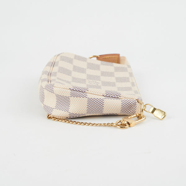 Louis Vuitton Pre-Owned Damier Azur Mini Pochette Bag in White