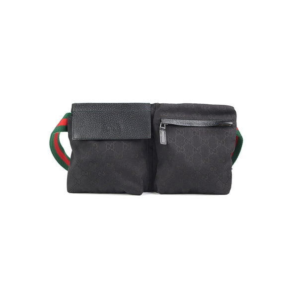 Gucci GG Canvas Waist Pouch - Black Waist Bags, Handbags - GUC1315496