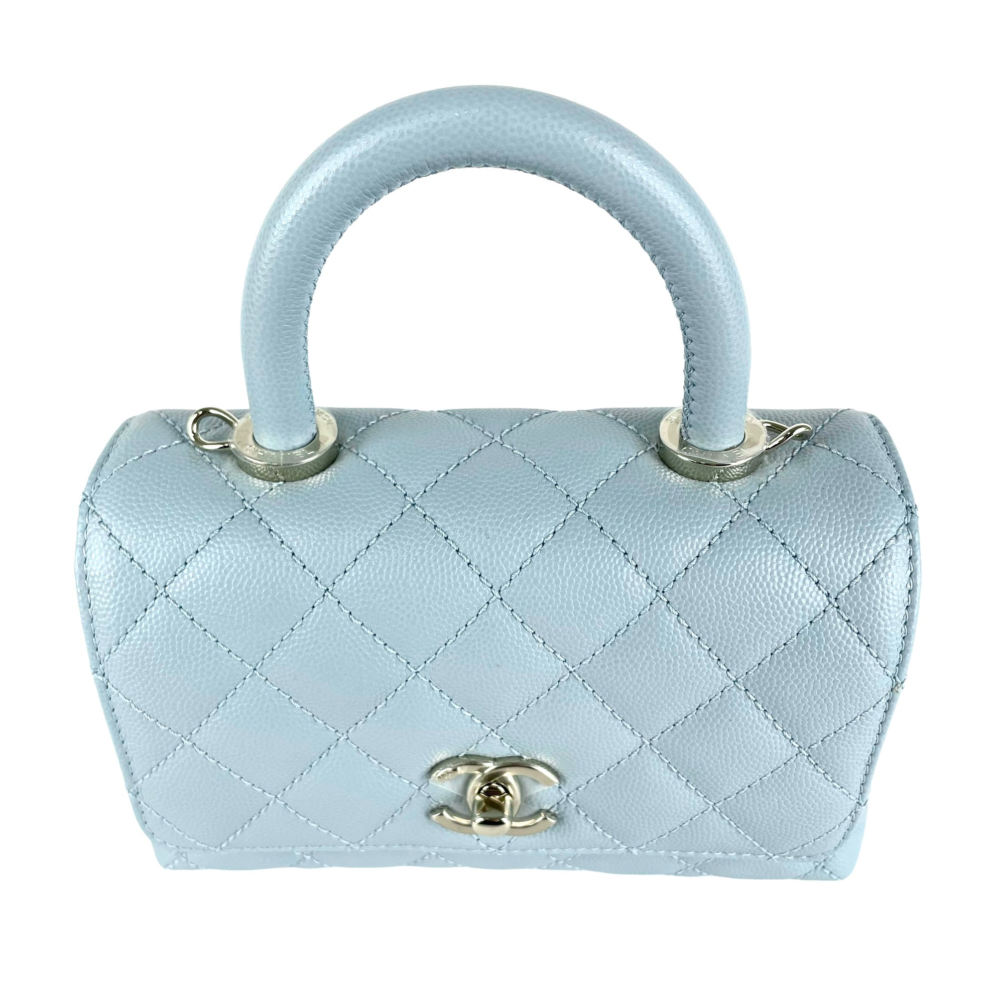 Chanel Blue Vintage Classic Mini Square Flap Bag  Oliver Jewellery