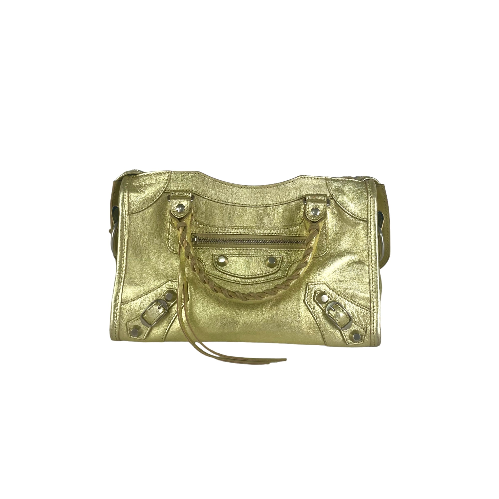 Neo classic leather mini bag Balenciaga Silver in Leather  23088306