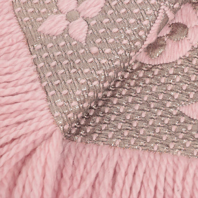 Echarpe Louis Vuitton Logomania rose fushia en laine et soie
