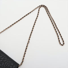 Chanel Camellia Black Wallet On Chain WOC