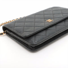 Chanel Wallet On Chain WOC Caviar Crossbody Bag Black - 22 series