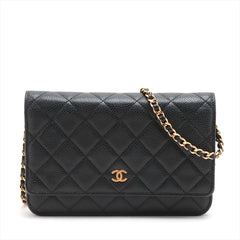 Chanel Wallet On Chain WOC Caviar Crossbody Bag Black - 22 series