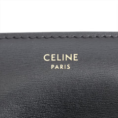 CELINE Triomphe Leather Compact Wallet Black