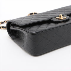 Chanel Classic Flap Medium/Large 24k gold plated Caviar Black- Series 7