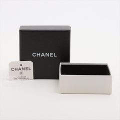 Chanel Coco Logo Rhinestone Silver Clip On Earrings