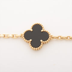 Van Cleef & Arpels Vintage Alhambra 5 Motif Onyx Bracelet