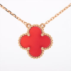 Van Cleef & Arpels Vintage Alhambra Carnelian Necklace - April 2022