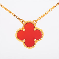 Van Cleef & Arpels Vintage Alhambra Carnelian Necklace