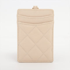 Chanel Caviar Beige Cardholder Crossbody - Series 20