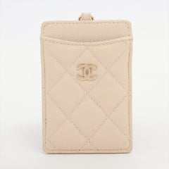 Chanel Caviar Beige Cardholder Crossbody - Series 20