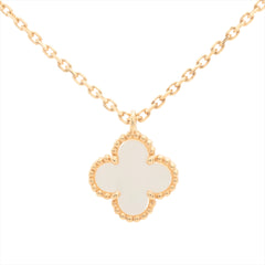 Van Cleef & Arpels Sweet Alhambra White Mother Of Pearl MOP Necklace 2023