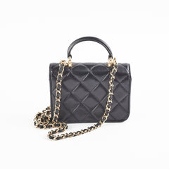 Chanel 21k Micro Top Handle Lambskin Black