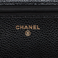 HOLD Chanel Caviar Wallet On Chain WOC Black (microchipped)