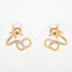 Christian Dior CD Star Gold Rhinestone Earrings Costume Jewellery