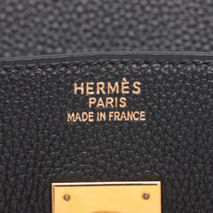 Hermes Birkin 35 Togo Black Square E Stamp