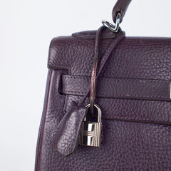 Hermes Kelly 32 Purple Clemence - I Square Stamp