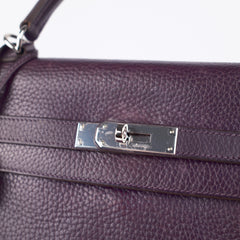 Hermes Kelly 32 Purple Clemence - I Square Stamp