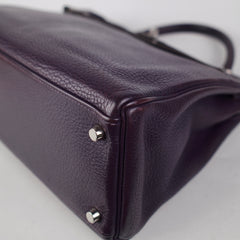 Hermes Kelly 32 Purple Clemence - I Square Stamp