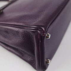 Hermes Kelly 32 Purple Clemence - I Square Stamp