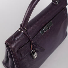 Hermes Kelly 32 Purple Clemence - I Square Stamp