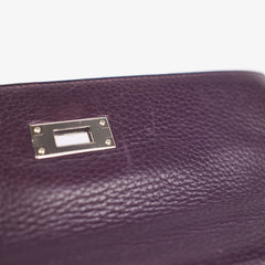 Hermes Kelly 32 Purple Clemence - I Square Stamp