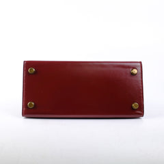 Hermes Vintage Mini Kelly 20 Rouge R Circle Stamp