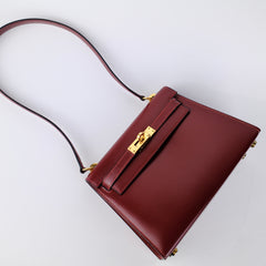 Hermes Vintage Mini Kelly 20 Rouge R Circle Stamp