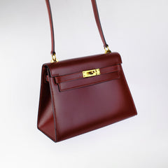 Hermes Vintage Mini Kelly 20 Rouge R Circle Stamp