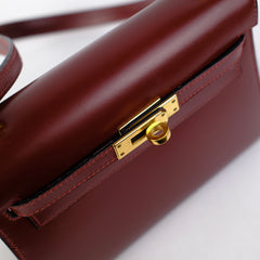 Hermes Vintage Mini Kelly 20 Rouge R Circle Stamp