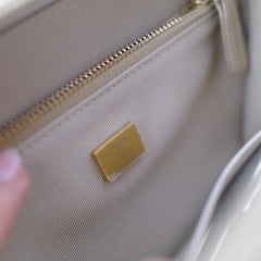 Chanel Champagne/Gold Top Handle Vanity Crossbody Bag with Mirror (Microchip)