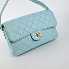 Chanel Vintage Double Side Flap Bag Blue