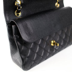 Chanel Medium M/L Caviar Classic Flap Black 23 series