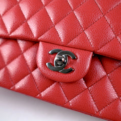 Chanel Classic Flap Medium/Large M/L Caviar Red - Series 14