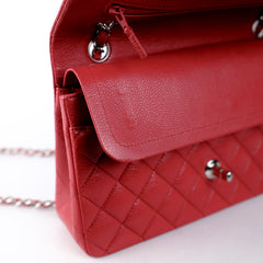 Chanel Classic Flap Medium/Large M/L Caviar Red - Series 14