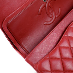 Chanel Classic Flap Medium/Large M/L Caviar Red - Series 14