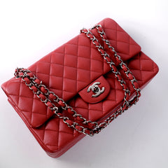 Chanel Classic Flap Medium/Large M/L Caviar Red - Series 14